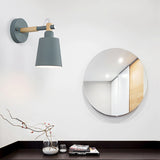 Applique Murale Bois Bleu Miroir