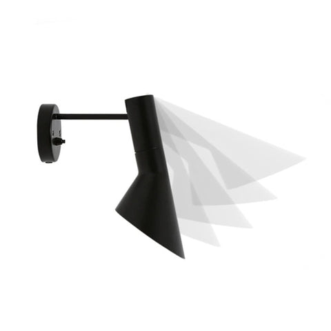 Applique Murale Scandinave Noire Orientable en action